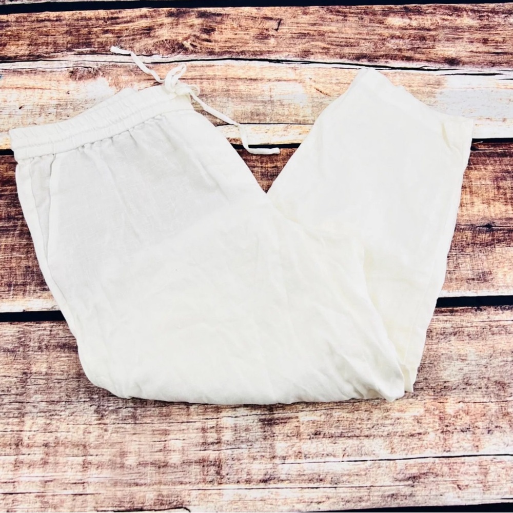 White linen Talbots 14W pants